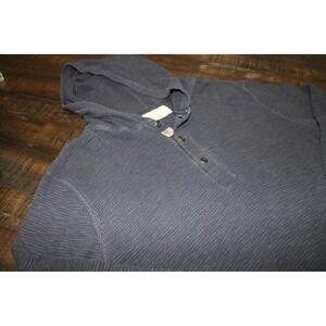 Ralph Lauren Hoodie Mens XL Blue Thermal Knit Henley Denim & Supply USA Flag
